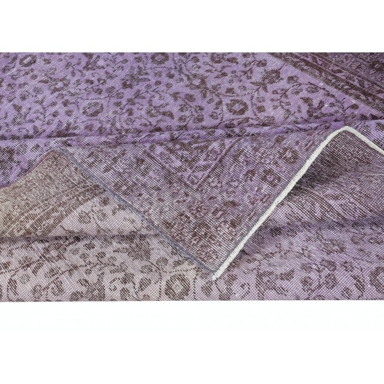 Handmade Turkish Floor Rug, Modern Orchid Purple Carpet, Bohemian Home Decor