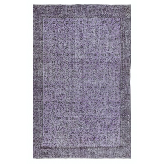 Handmade Turkish Floor Rug, Modern Orchid Purple Carpet, Bohemian Home Decor