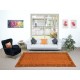 Orange Handmade Turkish Rug with All-Over Botanical Design