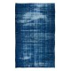 Hand Knotted Blue Area Rug with Shabby Chic Style, Blue Over-Dyed Carpet for Modern Interiors