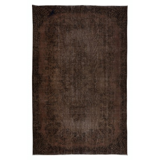 Brown Medallion Patterned Rug for Modern Interiors, Hand Knotted in Central Anatolia