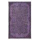 Contemporary Handmade Turkish Rug with Orchid Purple Field and Medallion Design
