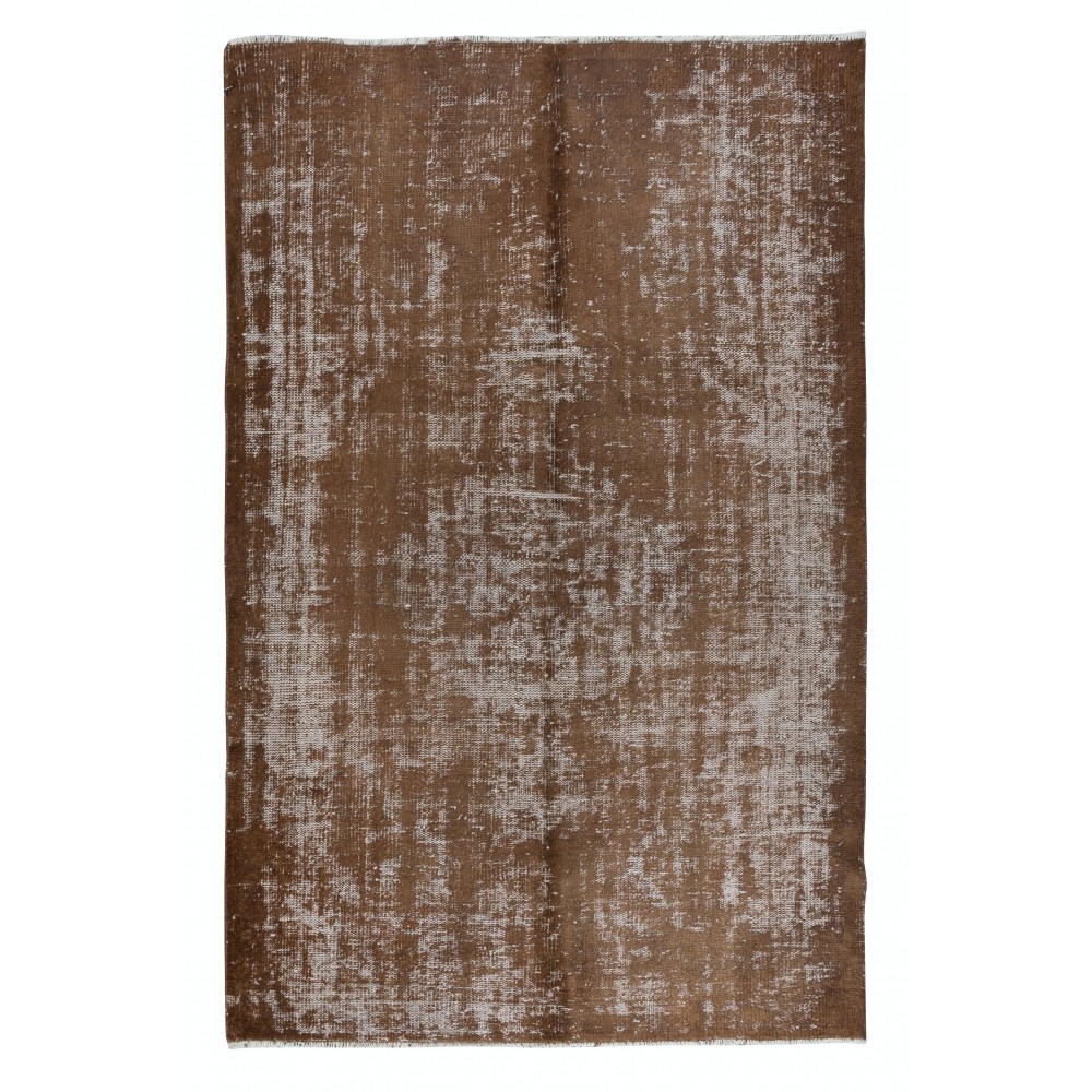 Handmade Carpet with Shabby Chic Style Design, Brown Area Rug