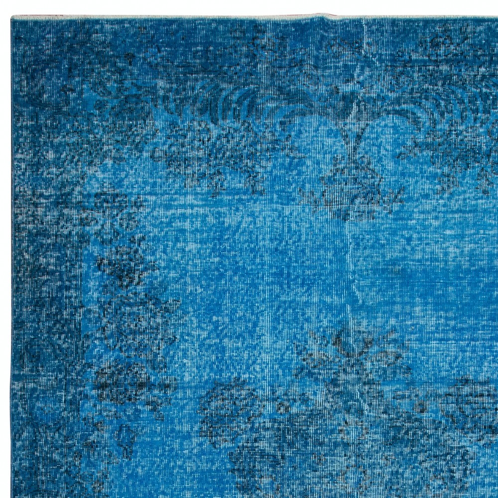 Ocean Blue Handmade Turkish Rug for Living Room, Entrance, Bedroom, Dining Room & Kids Room