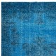 Ocean Blue Handmade Turkish Rug for Living Room, Entrance, Bedroom, Dining Room & Kids Room