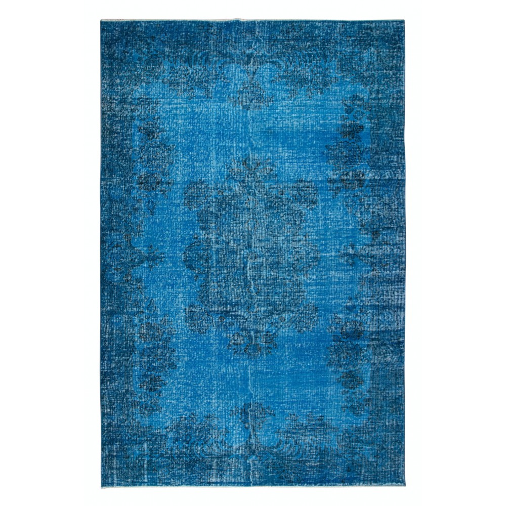 Ocean Blue Handmade Turkish Rug for Living Room, Entrance, Bedroom, Dining Room & Kids Room