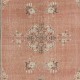 Vintage Handmade Art Deco Wool Rug in Red & Beige