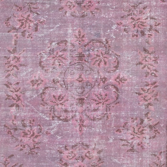 Chinese Art Deco Rug in Pink, Hand Knotted Anatolian Carpet, Ideal 4 Modern Interiors