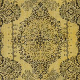 Fantastic Modern Handmade Turkish Rug with Medallion Design & Yellow Field, Art for the Floor