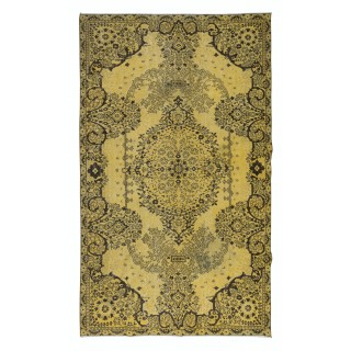 Fantastic Modern Handmade Turkish Rug with Medallion Design & Yellow Field, Art for the Floor