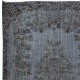 Decorative Handmade Rug in Black & Gray, Turkish Carpet for Modern Home & Office