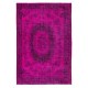 Hot Pink Aubusson Inspired Rug for Modern Interiors, Handmade in Turkey