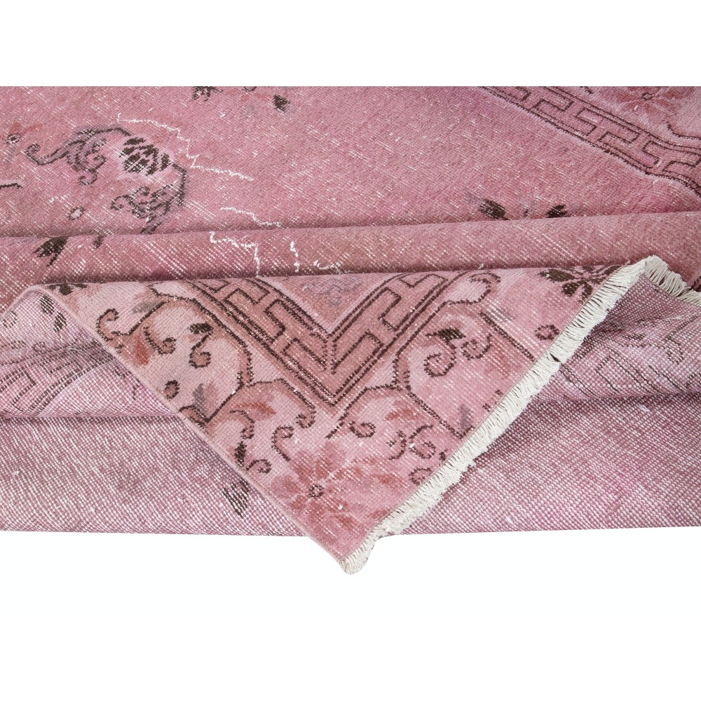 Art Deco Chinese Design Light Pink Floor Rug, Handmade Modern Wool Carpet