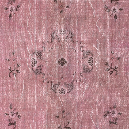 Art Deco Chinese Design Light Pink Floor Rug, Handmade Modern Wool Carpet