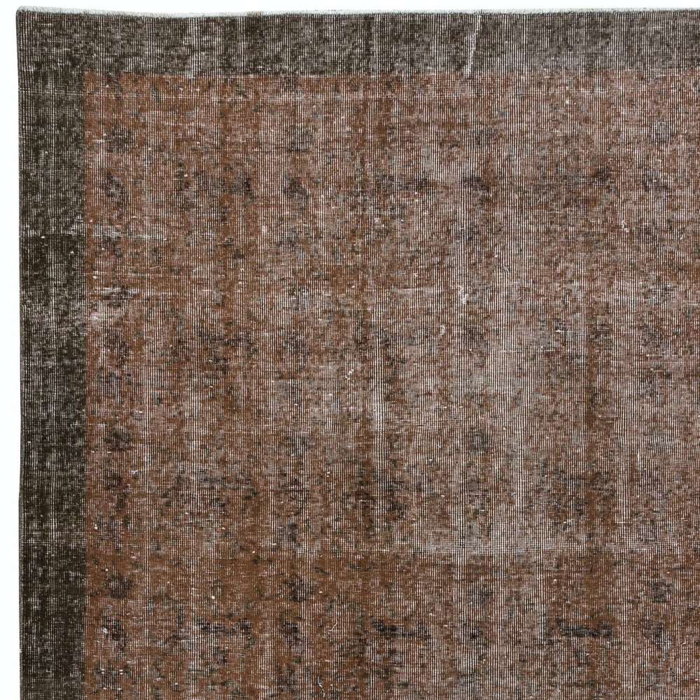 Decorative Handmade Turkish Area Rug in Brown, Contemporary Wool and Cotton Carpet
