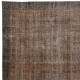 Decorative Handmade Turkish Area Rug in Brown, Contemporary Wool and Cotton Carpet