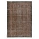 Decorative Handmade Turkish Area Rug in Brown, Contemporary Wool and Cotton Carpet