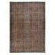 Decorative Handmade Turkish Area Rug in Brown, Contemporary Wool and Cotton Carpet