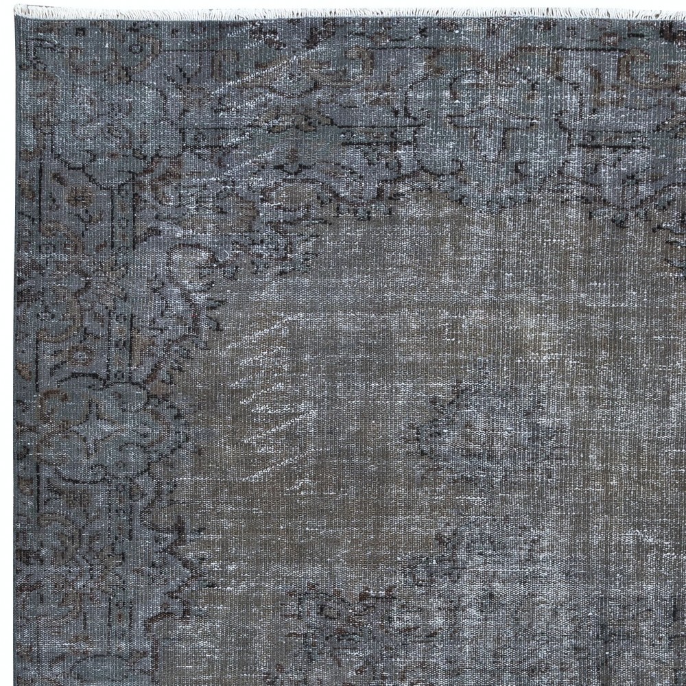 Gray Modern Area Rug with Medallion, Handwoven and Handknotted in Turkey
