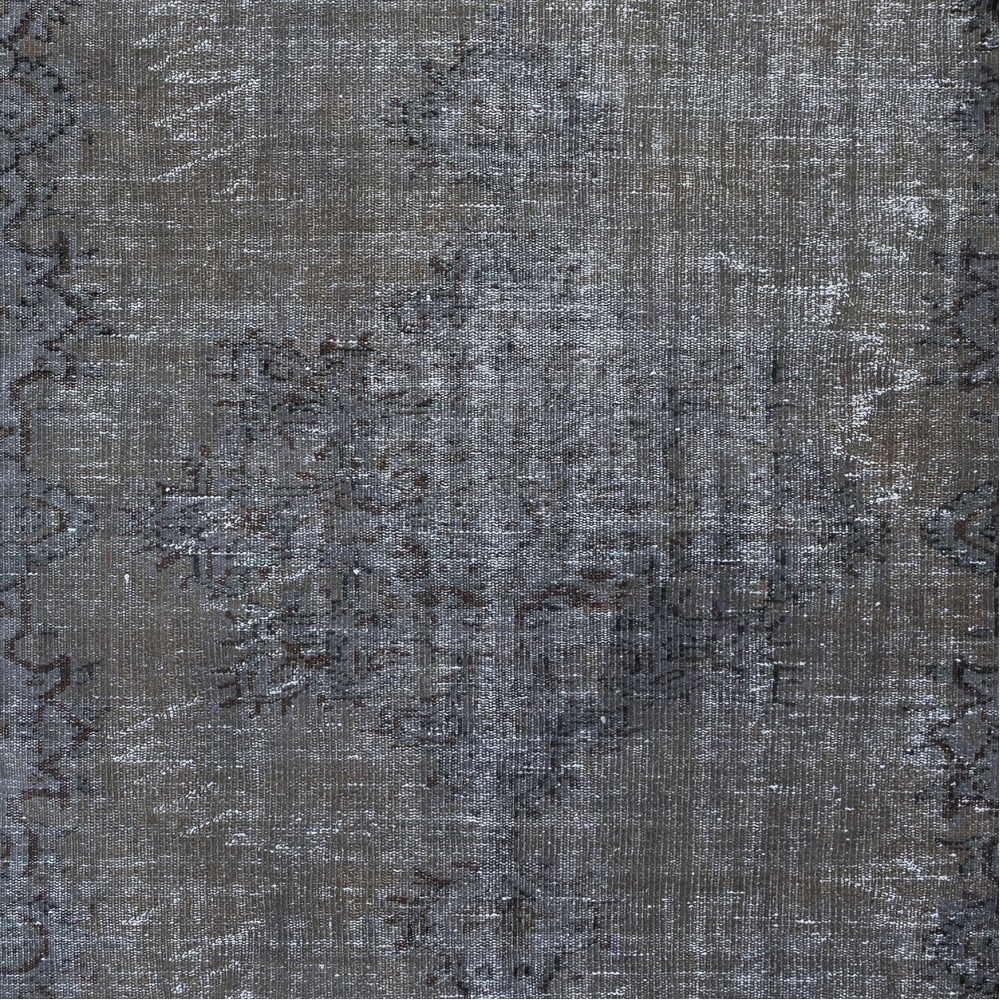 Gray Modern Area Rug with Medallion, Handwoven and Handknotted in Turkey