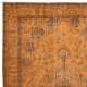 Orange Medallion Patterned Rug for Modern Interiors, Hand Knotted in Central Anatolia