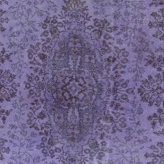 Deep Purple Handmade Rug, Overdyed Turkish Carpet, Bohemian Rug