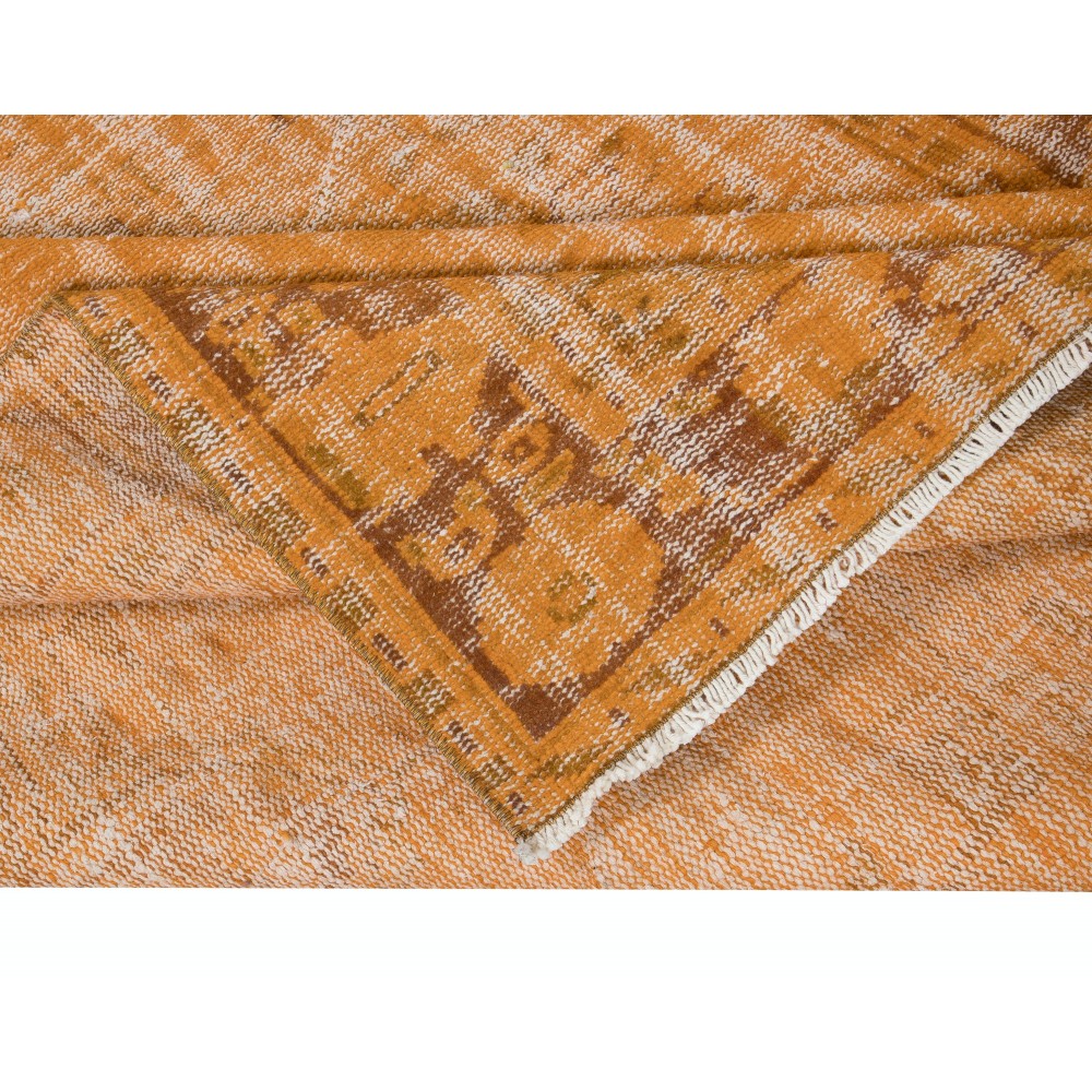 Orange Area Rug From Turkey, Hand Knotted Contemporary Carpet