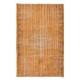 Orange Area Rug From Turkey, Hand Knotted Contemporary Carpet