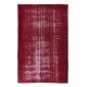 Shabby Chic Style Turkish Red Area Rug, Handmade Carpet, Woolen Floor Covering