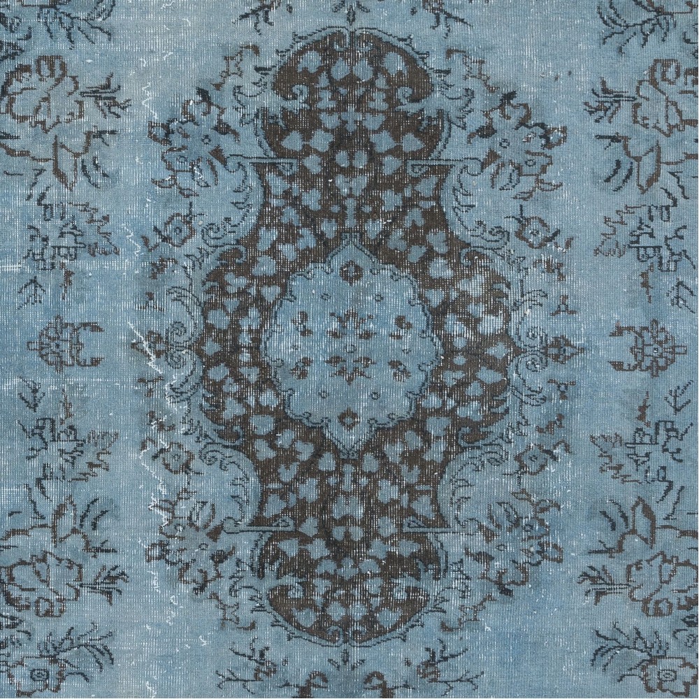 Contemporary Handmade Rug in Light Blue, Sky Blue Anatolian Carpet for Home & Office