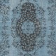 Contemporary Handmade Rug in Light Blue, Sky Blue Anatolian Carpet for Home & Office