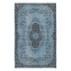 Contemporary Handmade Rug in Light Blue, Sky Blue Anatolian Carpet for Home & Office