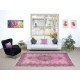 Modern Area Rug in Pink & Gray, Handmade Turkish Carpet, Woolen Floor Covering