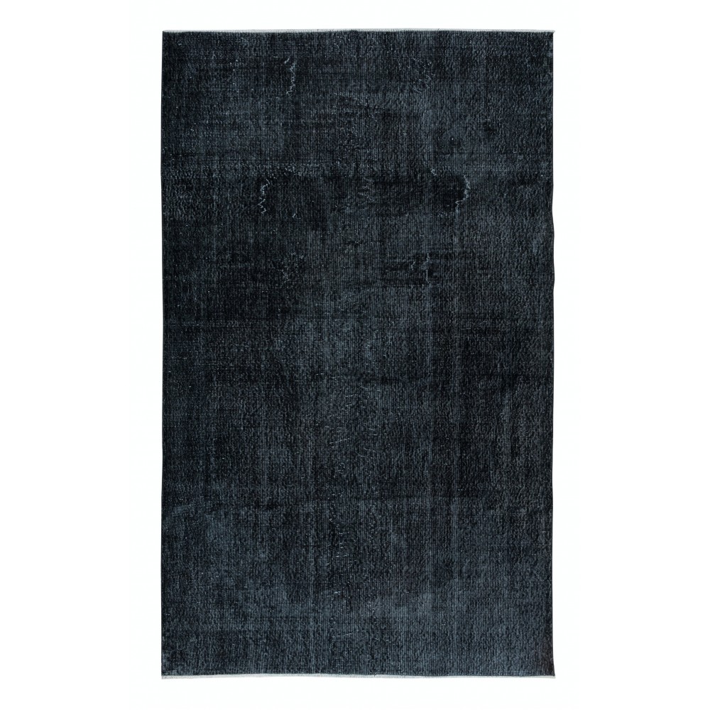 Handmade Turkish Wool Area Rug in Gray and Black 4 Modern Interiors