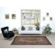 Handmade Turkish Rug, Brown Floral Medallion Design Carpet for Modern Living Room