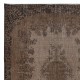 Handmade Turkish Rug, Brown Floral Medallion Design Carpet for Modern Living Room