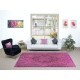 Contemporary Medallion Design Rug in Pink, Handwoven and Handknotted in Turkey