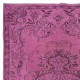 Contemporary Medallion Design Rug in Pink, Handwoven and Handknotted in Turkey