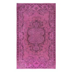 Contemporary Medallion Design Rug in Pink, Handwoven and Handknotted in Turkey
