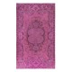 Contemporary Medallion Design Rug in Pink, Handwoven and Handknotted in Turkey