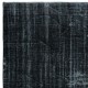 Distressed Black Modern Area Rug made of wool and cotton, Hand-Knotted in Turkey