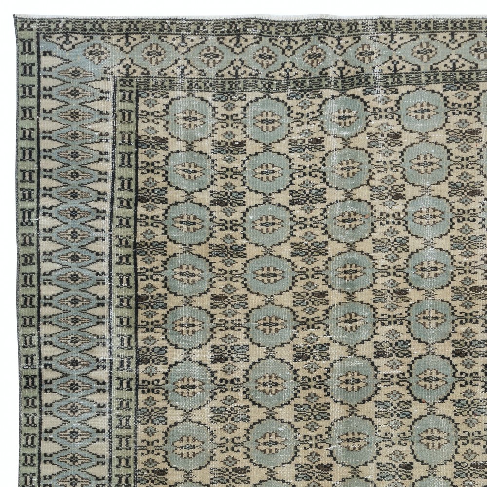 Vintage Handmade Anatolian Oushak Rug for Country Home and Rustic Decor