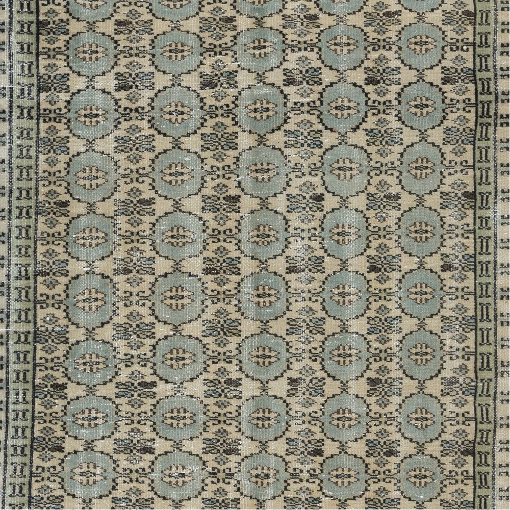 Vintage Handmade Anatolian Oushak Rug for Country Home and Rustic Decor