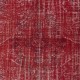 Contemporary Handmade Turkish Red Area Rug with Shabby Chic Style