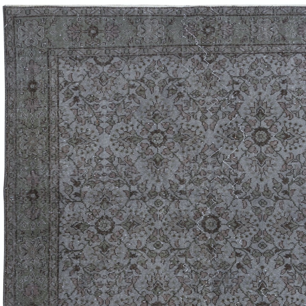 Upcycled Handmade Area Rug in Gray for Modern Home & Office Decor, Turkish Carpet for Bedroom & Living Room Decor