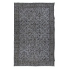 Upcycled Handmade Area Rug in Gray for Modern Home & Office Decor, Turkish Carpet for Bedroom & Living Room Decor