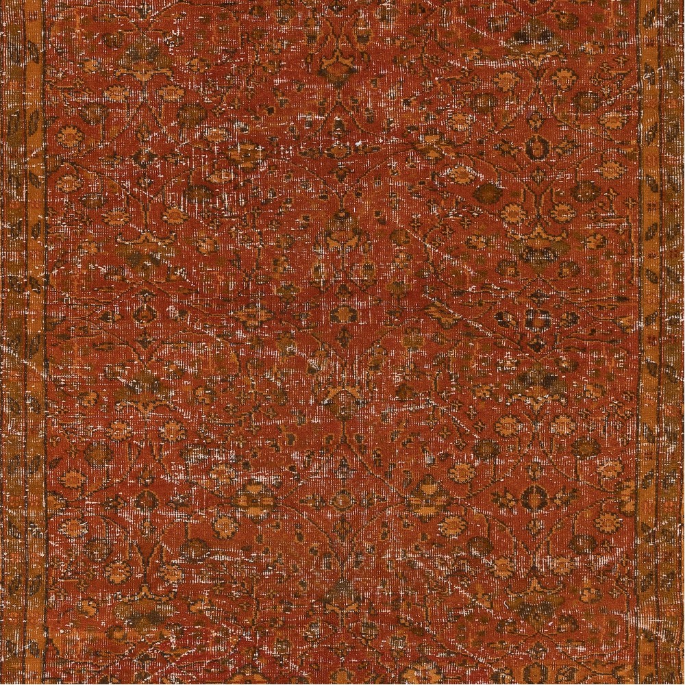 Vivid Orange Turkish Rug, Handmade Bohem Carpet, Vibrant Colored Floor Covering