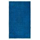 Authentic Handmade Rug in Sapphire Blue, One-of-a-kind Upcycled Carpet in Egyptian Blue, Modern Turkish Floor Covering