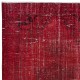 Dark Red Turkish Area Rug for Living Room, Modern Handmade Carpet for Dining Room, Kitchen Floor Covering