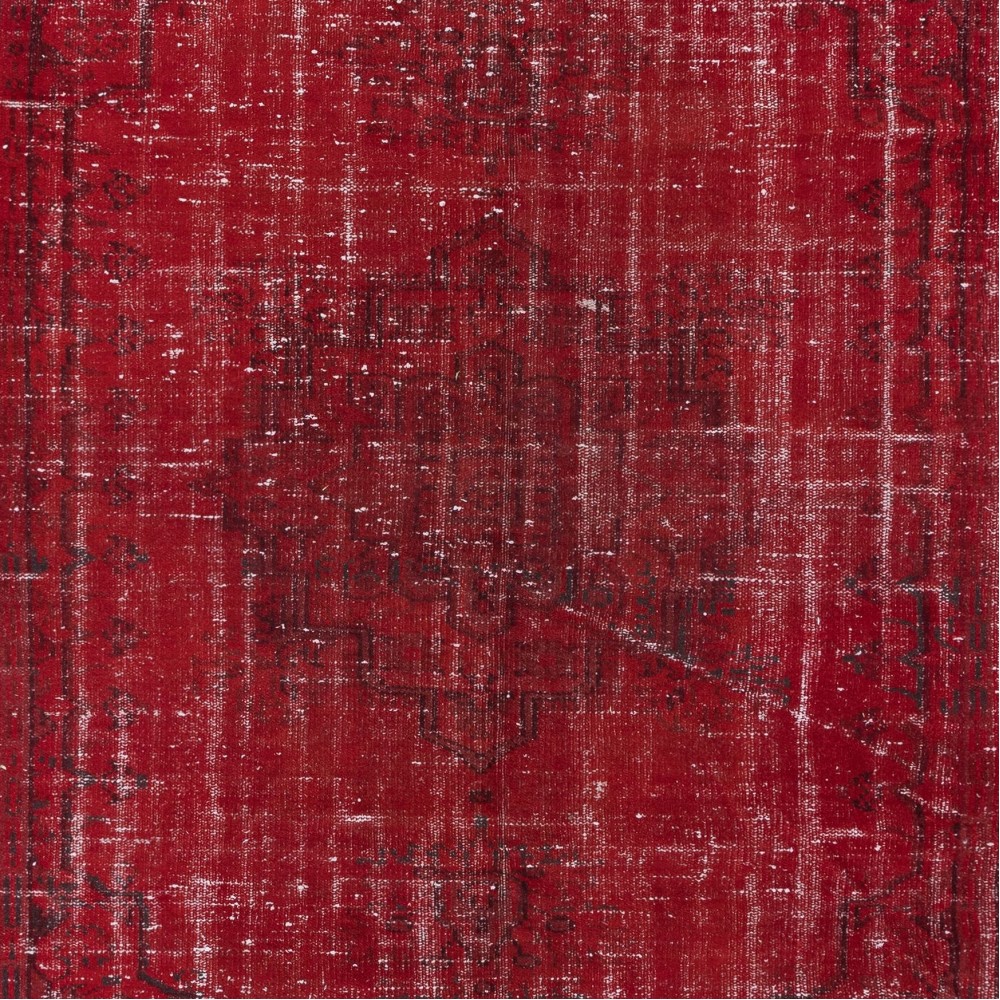 Dark Red Turkish Area Rug for Living Room, Modern Handmade Carpet for Dining Room, Kitchen Floor Covering